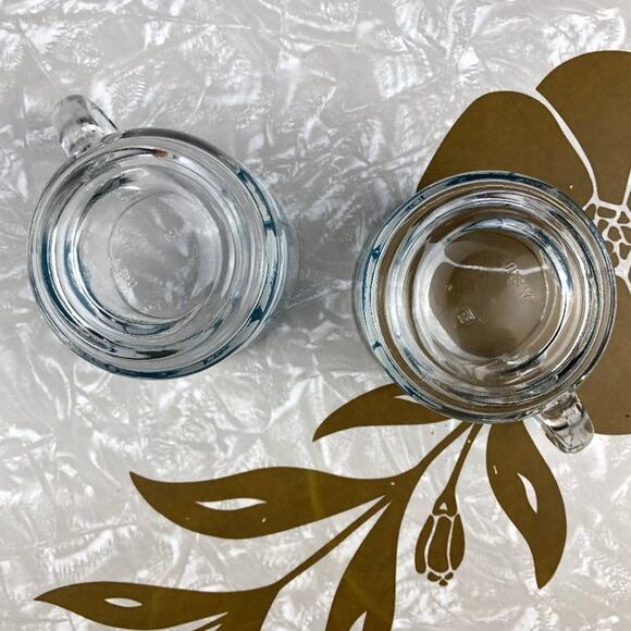 Vintage 1970's Anchor Hocking Blue White Winter Tree Glass Coffee Tea Mugs Cups - Picture 6 of 10